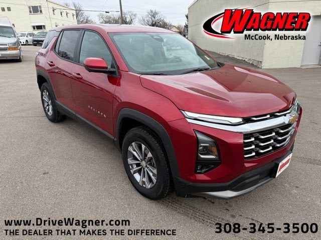 2025 Chevrolet Equinox LT in Radiant Red Tintcoat — front three-quarter view